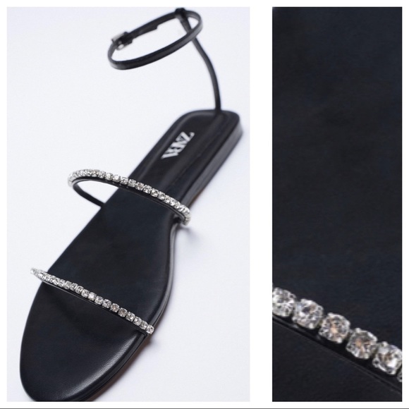 NWT. Zara Black Low Heeled Sandals. Size 7,5. - Picture 4 of 9